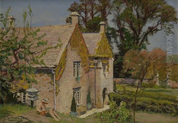 Dunshay Manor Oil Painting by George Spencer Watson