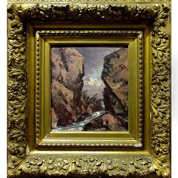 The Rocky Canyon Oil Painting by Homer Ransford Watson