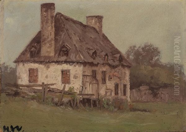 Old Stone House, Isle Of Orleans Oil Painting by Homer Ransford Watson