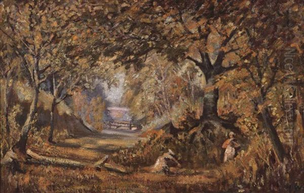 Berry Picking Near Doon Oil Painting by Homer Ransford Watson