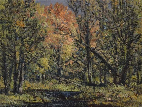 Maple Woods Near Waterloo Oil Painting by Homer Ransford Watson