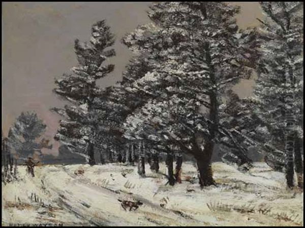 Winter Road Oil Painting by Homer Ransford Watson