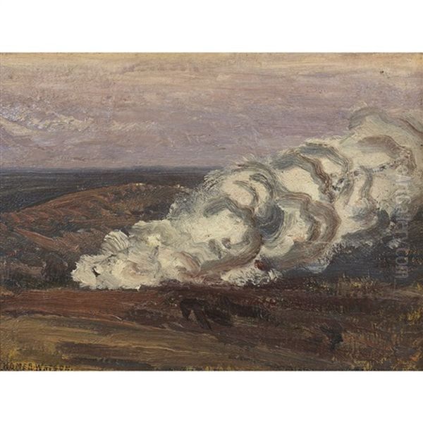 Smoke In The Hills Oil Painting by Homer Ransford Watson