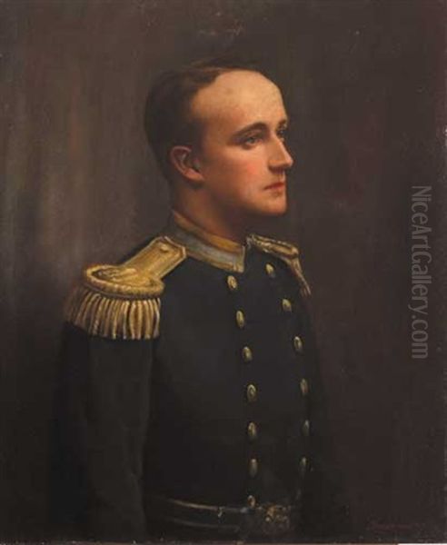 Portrait Of A Royal Naval Officer Oil Painting by Samuel Watson