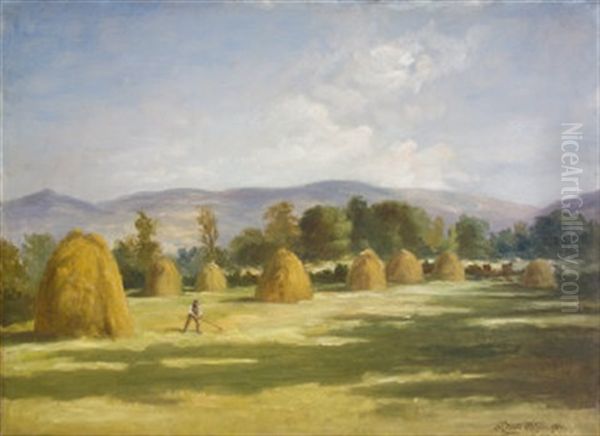 Raking Fields, Templeogue Oil Painting by Samuel Rowan Watson