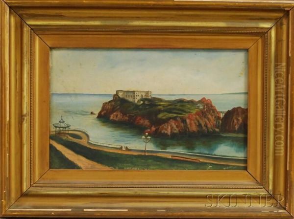 Tenby Fort & Castle Hill Oil Painting by William Edward Frank Britten