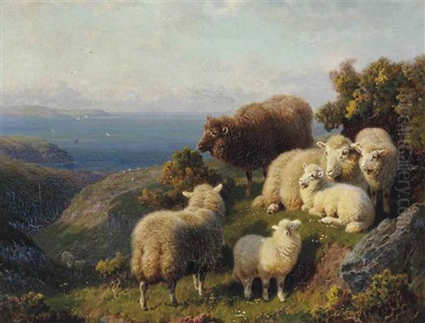 Morning On The Cliffs Of Cornwall Oil Painting by William R.C. Watson