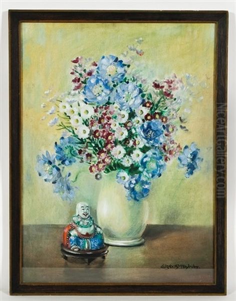 Still Life With Buddha Oil Painting by Elizabeth Mary Watt