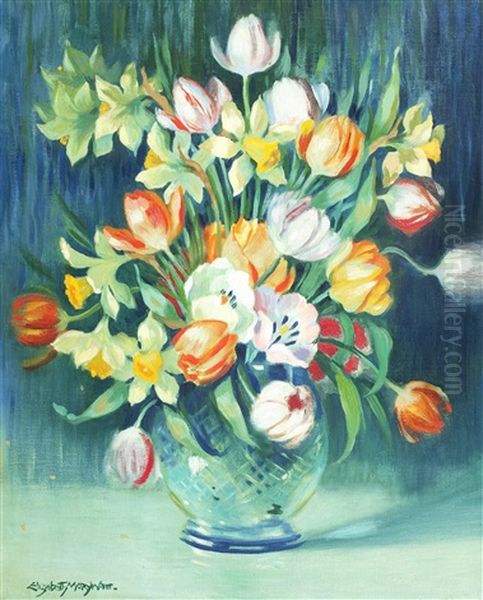 Still Life With Tulips Oil Painting by Elizabeth Mary Watt