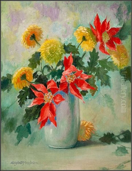 Flower Study Oil Painting by Elizabeth Mary Watt