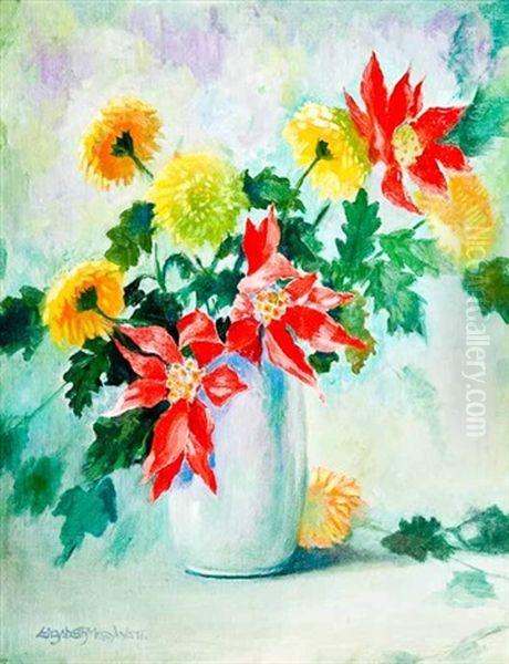 Flowers In A Vase Oil Painting by Elizabeth Mary Watt