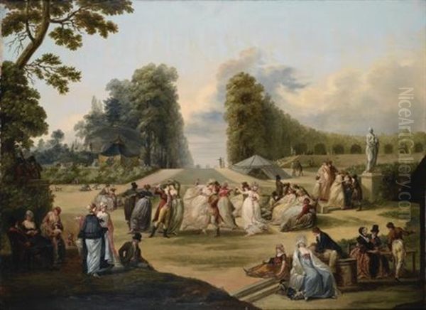 Le Bal De Tivoli Oil Painting by Francois Louis Watteau