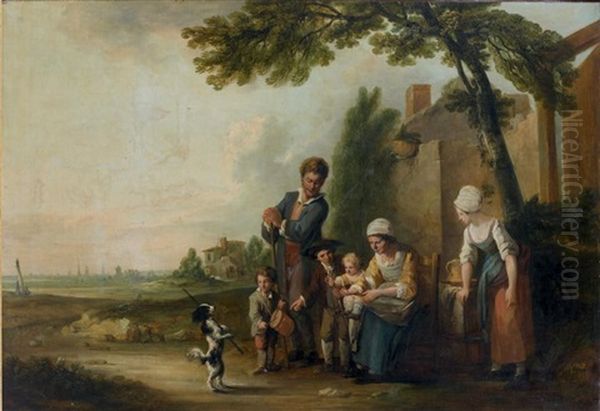 Le Petit Chien Savant Oil Painting by Francois Louis Watteau