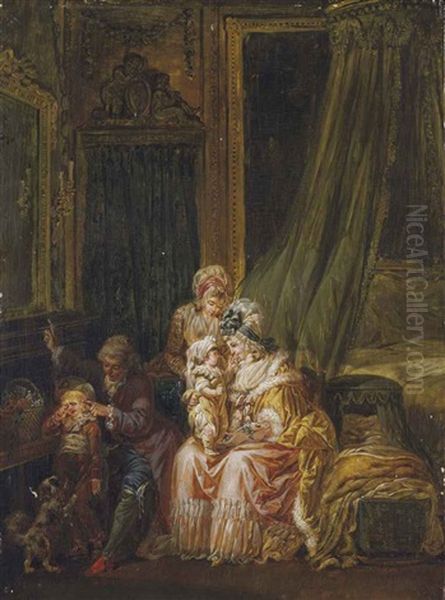 L'education Des Enfants Oil Painting by Francois Louis Watteau