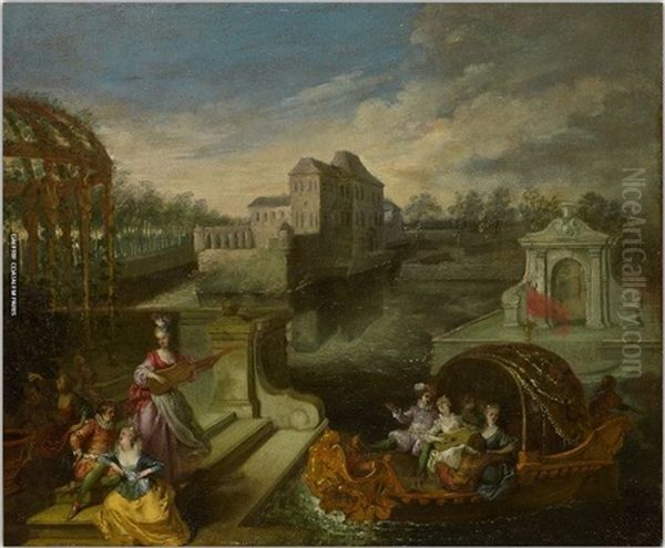 Scene Galante Oil Painting by Jean-Antoine Watteau