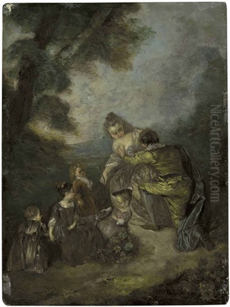 La Declaration Oil Painting by Jean-Antoine Watteau