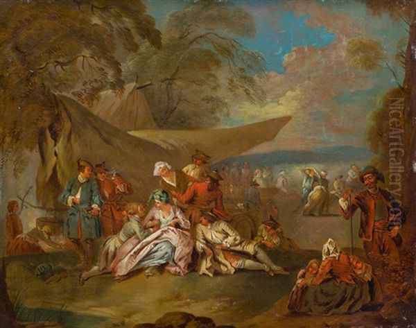 Landpartie Oil Painting by Louis Joseph Watteau