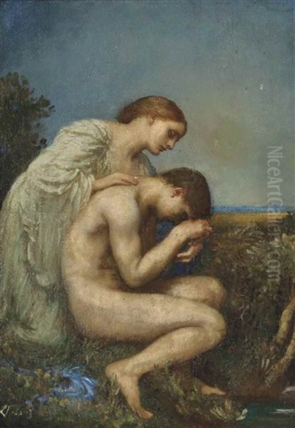 Consolation Oil Painting by George Frederick Watts