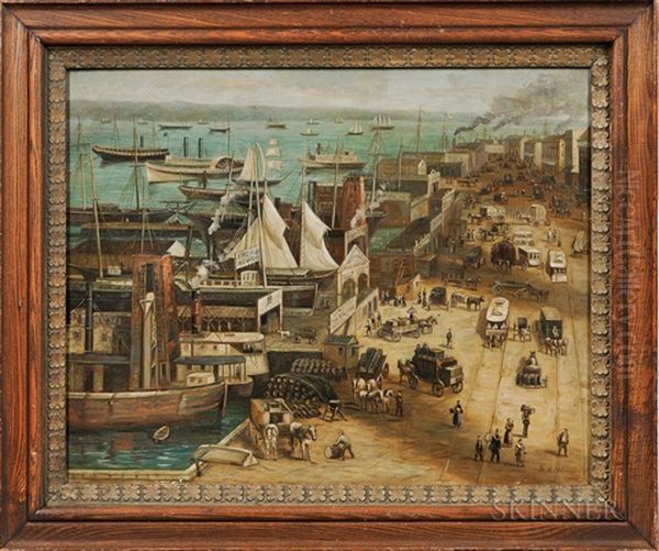 West Side Waterfront Oil Painting by Alfred R. Waud