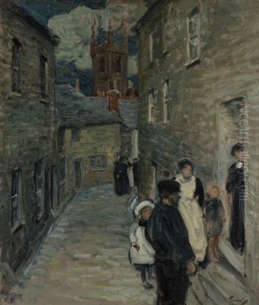 Street Scene, St. Ives Oil Painting by Frederick Judd Waugh