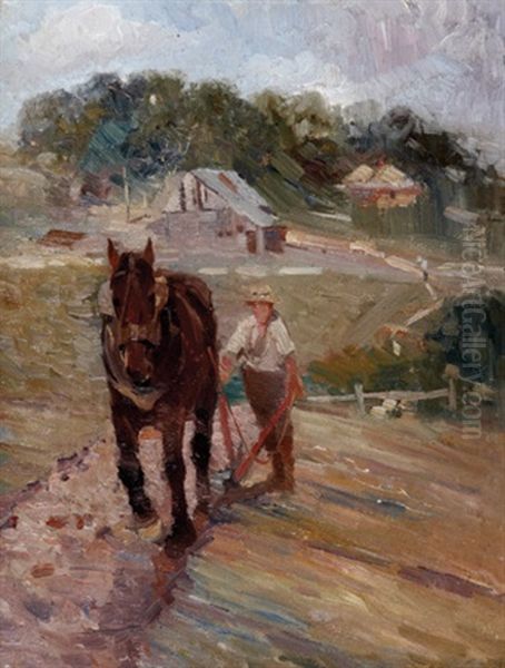 The Ploughman Oil Painting by Hal Waugh