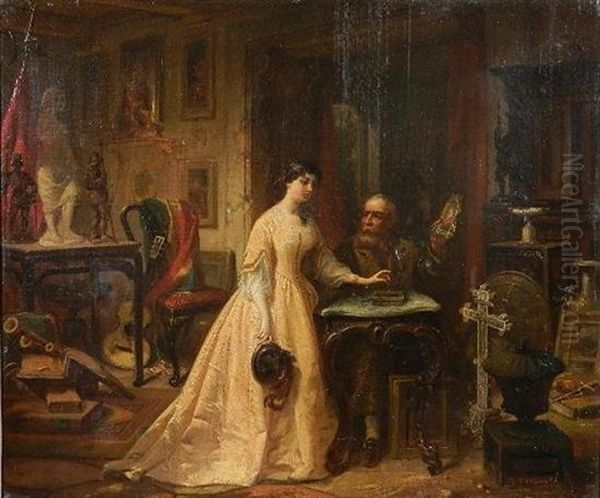 Fond Recollection Oil Painting by Samuel Bell Waugh