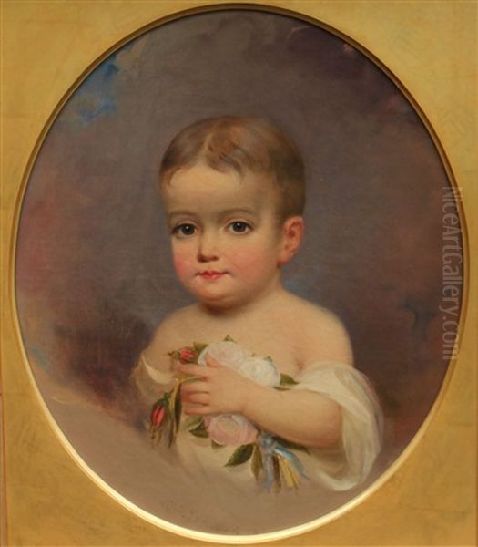 Portrait Of A Child Oil Painting by Samuel Bell Waugh