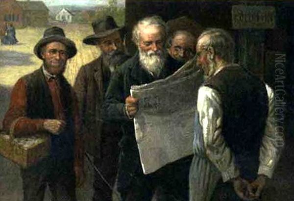 Gathering News Oil Painting by Samuel Bell Waugh