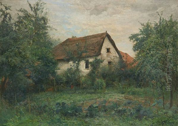 La Chaumiere Vue Du Potager Oil Painting by Camille Wauters