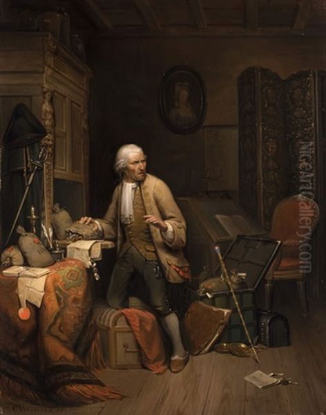 Der Beim Diebstahlversuch Ertappte Hausdiener Oil Painting by Charles Augustin Wauters