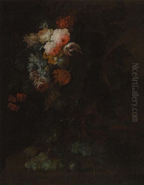 Blumenstillleben Oil Painting by Johann Paul Waxschlunger