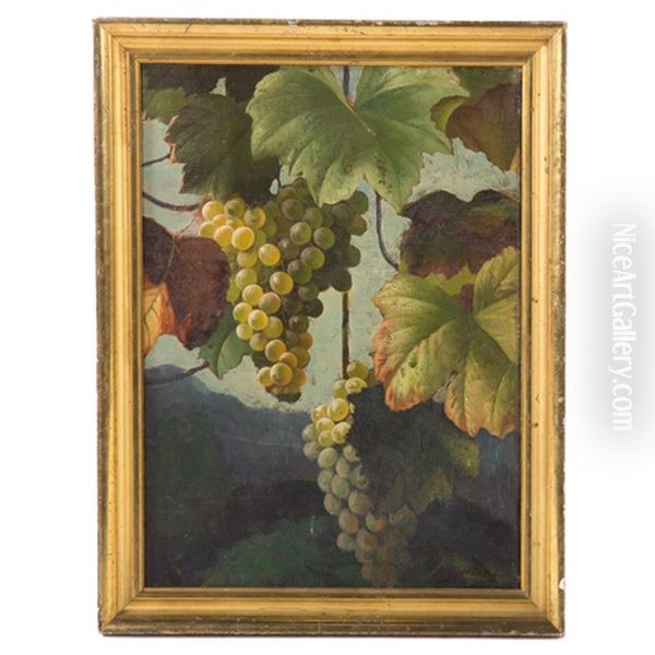 Grapes In Landscape Oil Painting by Andrew John Henry Way