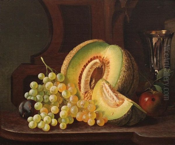 Still Life With Grapes And Melon Oil Painting by Andrew John Henry Way