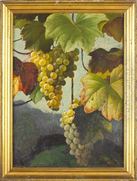 Grapes In Landscape Oil Painting by Andrew John Henry Way