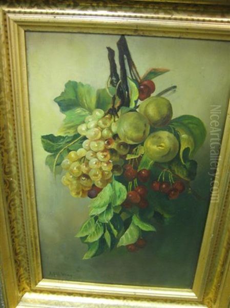 Still Life, Hanging Garland Of Fruit Oil Painting by Andrew John Henry Way