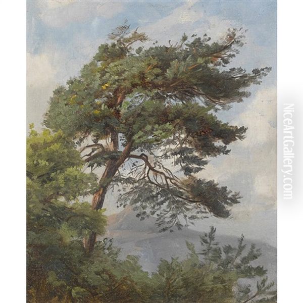 Landschaft Mit Einem Baum Oil Painting by Charles Jones Way