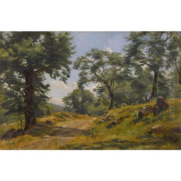 Lichter Waldweg Oil Painting by Charles Jones Way