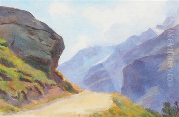 Study Of An Alpine Track Oil Painting by Charles Jones Way