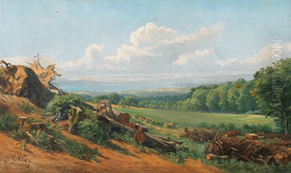 Waadtlander Landschaft Oberhalb Des Genfersees Oil Painting by Charles Jones Way