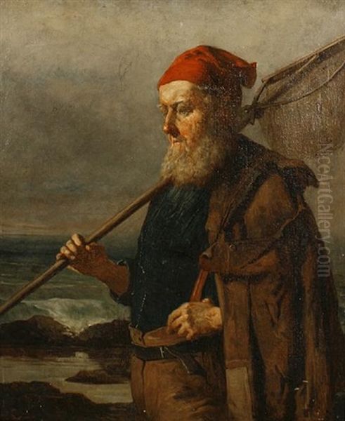 Portrait Of A Fisherman (+ Another; 2 Works) Oil Painting by William Harris Weatherhead