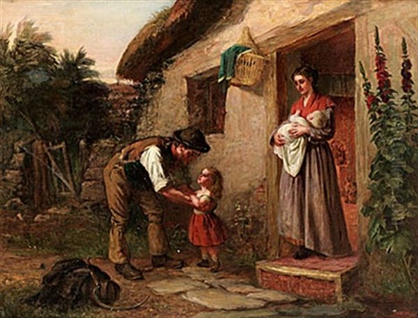 Familjelycka Oil Painting by William Harris Weatherhead