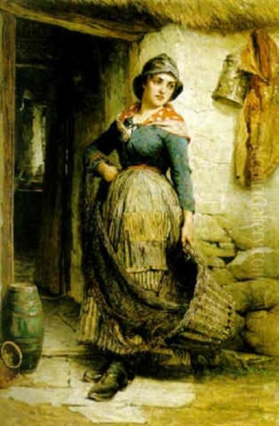 Fiskarflicka Oil Painting by William Harris Weatherhead