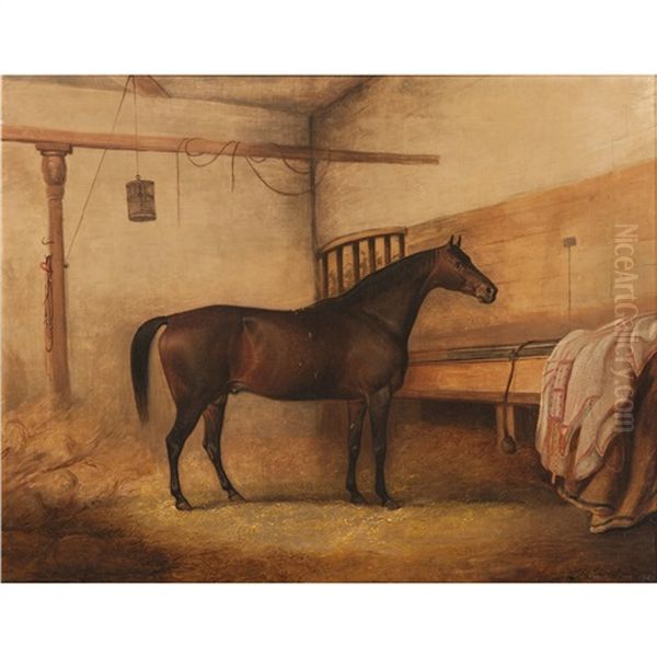 Horse In Stable Oil Painting by Thomas Weaver