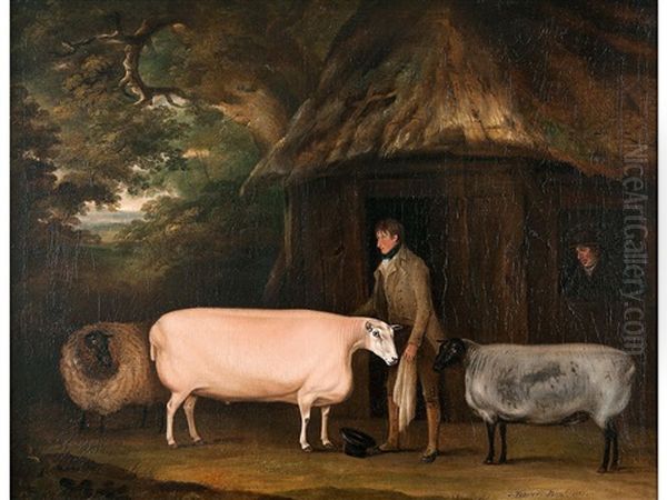 Prize Rames With Breeders And Shepherd Oil Painting by Thomas Weaver