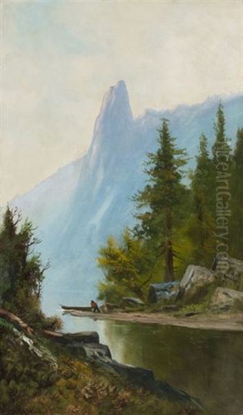 Sentinel Rock, Yosemite Oil Painting by William J. Weaver