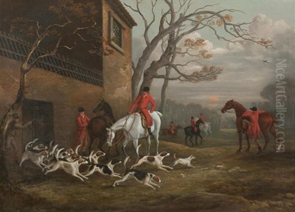 Releasing The Hounds Oil Painting by Edward Walter Webb