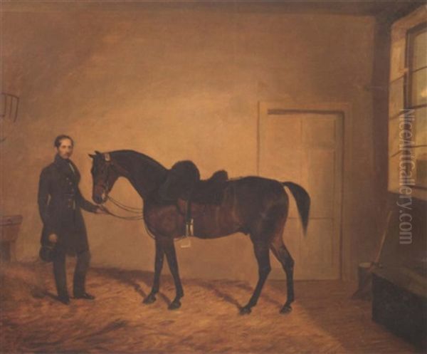 A Gentleman And His Horse Oil Painting by Edward Walter Webb