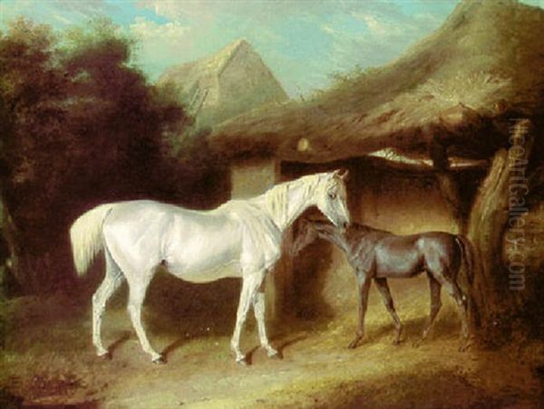 The Stable Yard Oil Painting by Edward Walter Webb