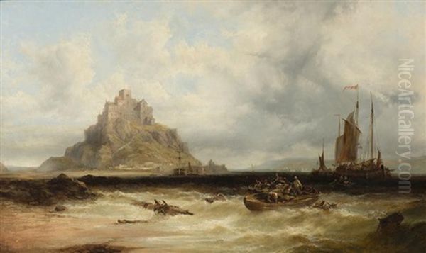 St. Michael's Mount, Cornwall Oil Painting by James Webb