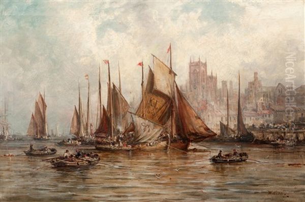 Un Port Anglais Oil Painting by William Edward Webb